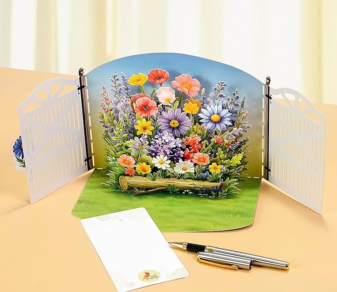CUTPOPUP Birthday Card Pop Up, 3D Greeting Flowers Cards for Women, Mom, Grandma, Daughter, Friends (Bloom Garden) FL191US