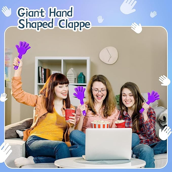 36 Pcs Lilac Purple Hand Clappers 7.5 Inch Clappers Noisemakers Noise Makers Party Favors Plastic Party Clapper Sporting Events Cheers Dance Basketball Football Noisemakers (Lilac Purple)