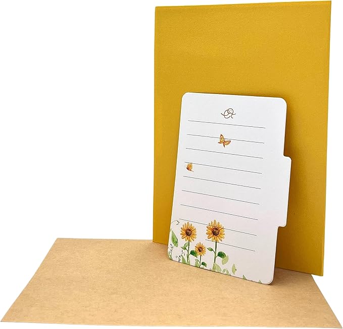 3D Pop Up Greeting Card Sunflower Field in Full Bloom size 5x7 inch include a matching theme Notecard and Envelope