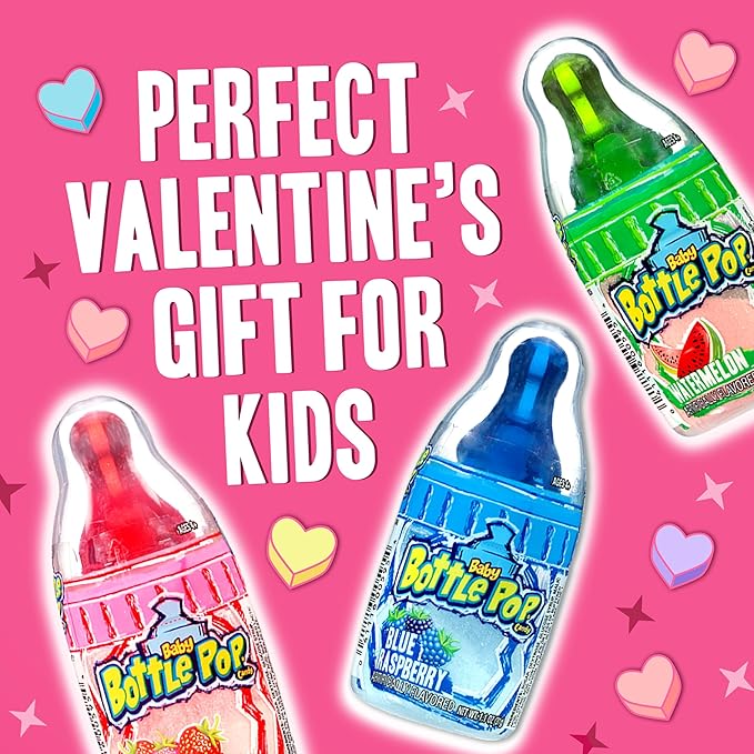 Baby Bottle Pop Candy Lollipops Variety Pack – 10 Ct Bulk Lollipops with Dipping Powder, Full Size, Individually Wrapped Christmas Candy for Party Favors, Holiday Gifts & Stocking Stuffers