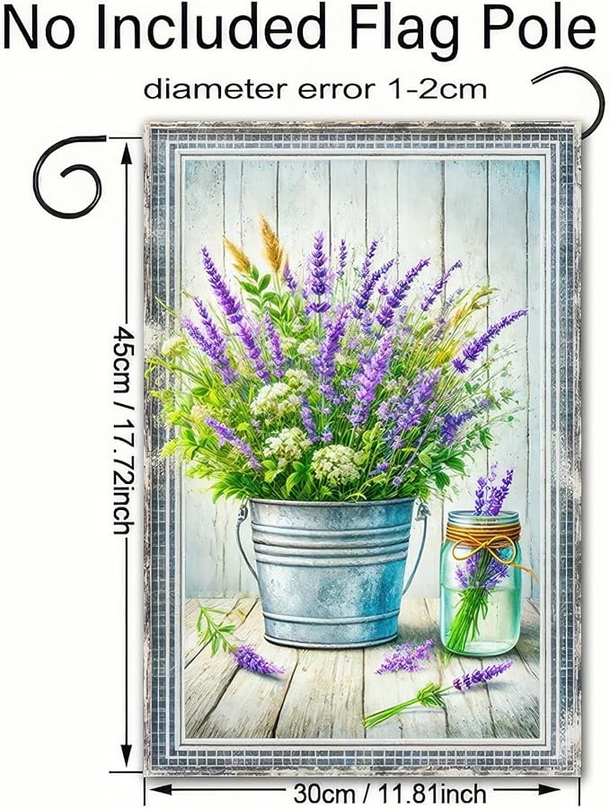 BlissYard Hello Spring Garden Flag Double Sided 12x18 Welcome Spring Floral Yard Flag Mason Jar Vase Flower Garden Yard Seasonal Outside Outdoor House Decoration Farmhouse Holiday Yard Flag