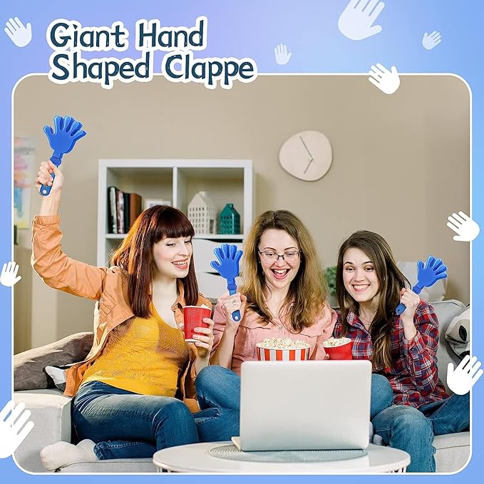 100 Pcs Royal Blue Hand Clappers 7.5 Inch Clappers Noisemakers Noise Makers Party Favors Plastic Clapper Sporting Events Cheers Ball Dance Basketball Football Noisemakers (Royal Blue)