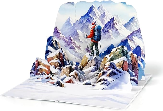 CUTPOPUP Birthday Card Pop Up, 3D Birthday Greeting, Father's Day Card for Grandpa, Dad, Godfather, Husband, Son (Rock Climbing)
