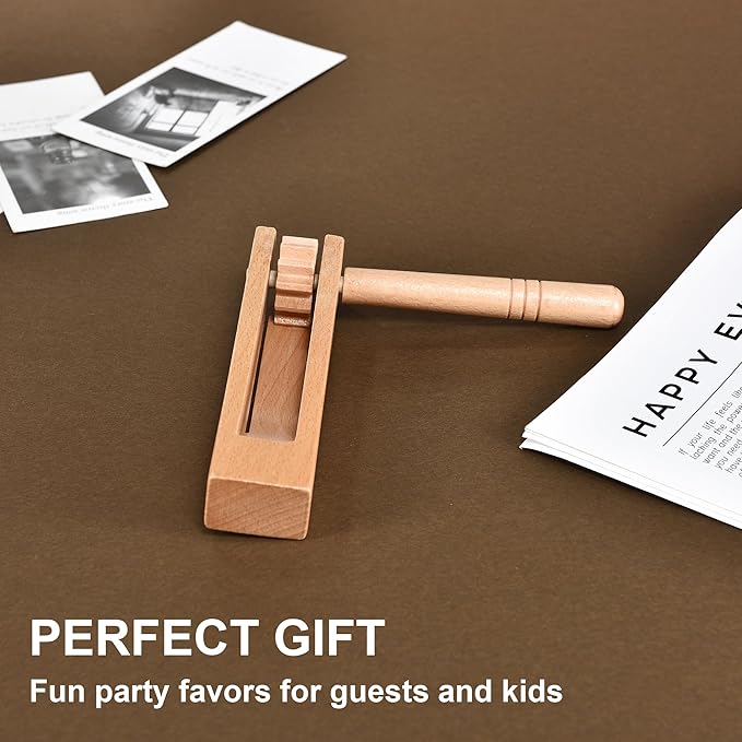Wooden Spinning Rattle Ratchet Noise Maker Traditional Matraca Toy for Graduation, Foot Ball Games, Party Favors and Sporting Events