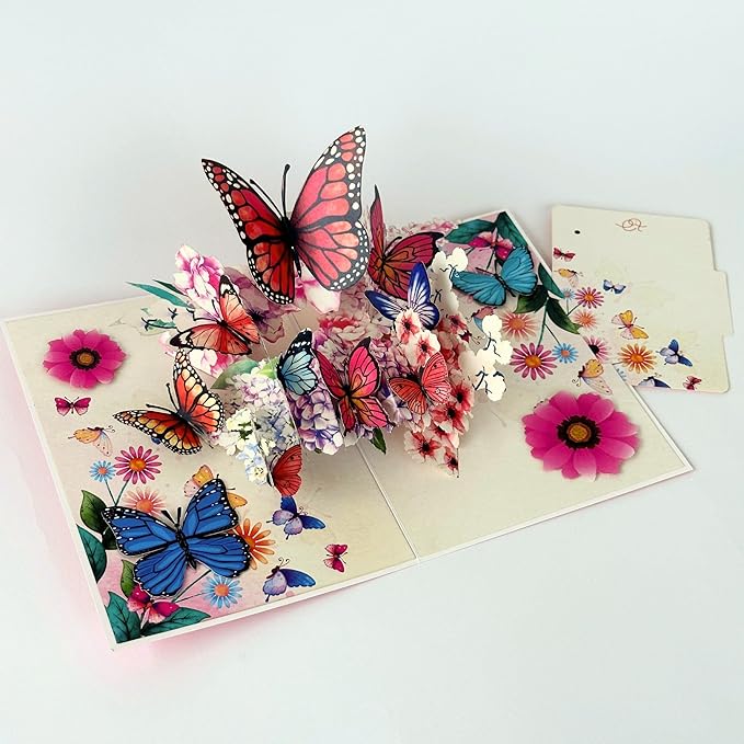 3D Pop Up Greeting Card Flowers Theme (Spring Butterfly)