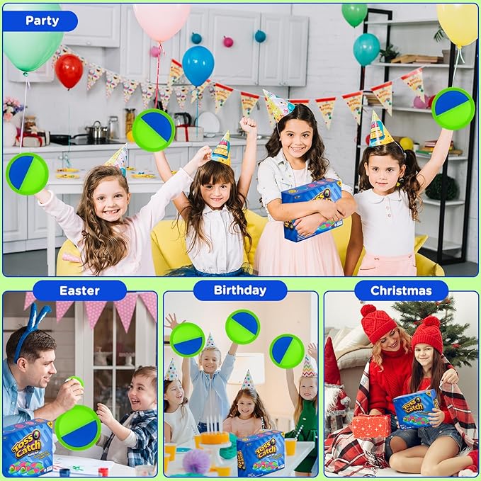 Ayeboovi Toss and Catch Ball Game Outdoor Beach Pool Toys for Kids Games 6 Paddle 3 Balls Pool Beach Lawn Yard Games 3 4 5 6 7 8+ Year Old Toddler Boys Girls Birthday Gift Stocking Stuffers