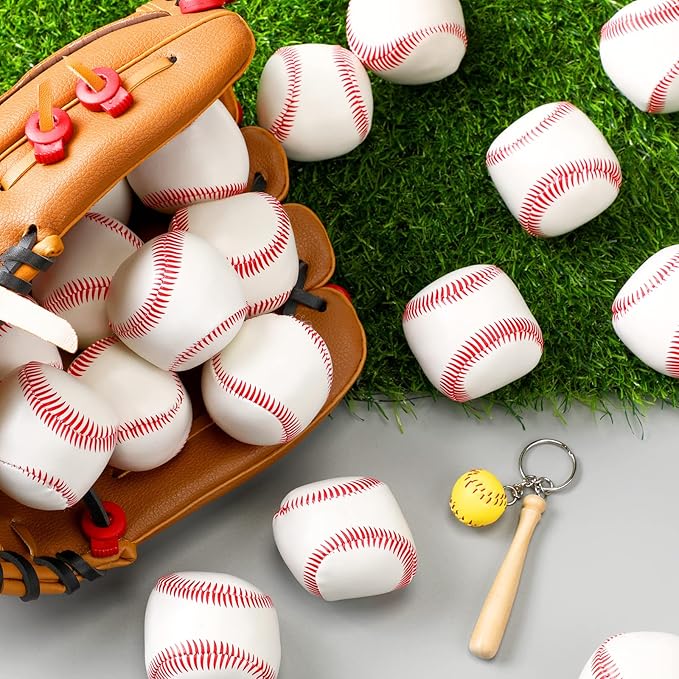 Vinsot 100 Pcs 2 Inch Mini Soft Foam Baseballs in Bulk Sports Themed Toys Stress Anxiety Relief Baseballs for Little Teens Party Decorations Favors Supplies Gifts Stocking Stuffers