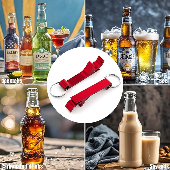 30 Pcs Personalized Bottle Opener Keychain Bulk, Custom Aluminum Beer Bottle Opener Engraved Your Own Text Logo Keychain Can Opener for Bar, Graduation, Party, Wedding Favors Gift (30 Pcs)