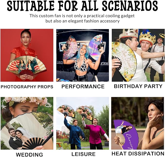 Custom Graduation Fans Personalized Fans for Line Dancing Folding Popping Fans for Wedding Dancing Concert Cosplay Party