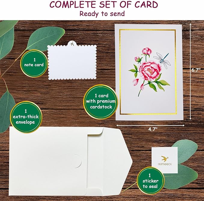 Pop Up Birthday Cards, Dragonfly and Peony 3D Birthday Card for Women, Happy Motherās Day, Valentines Day Card for Mom, Wife, Sister, Grandma, Daughter or Girlfriend