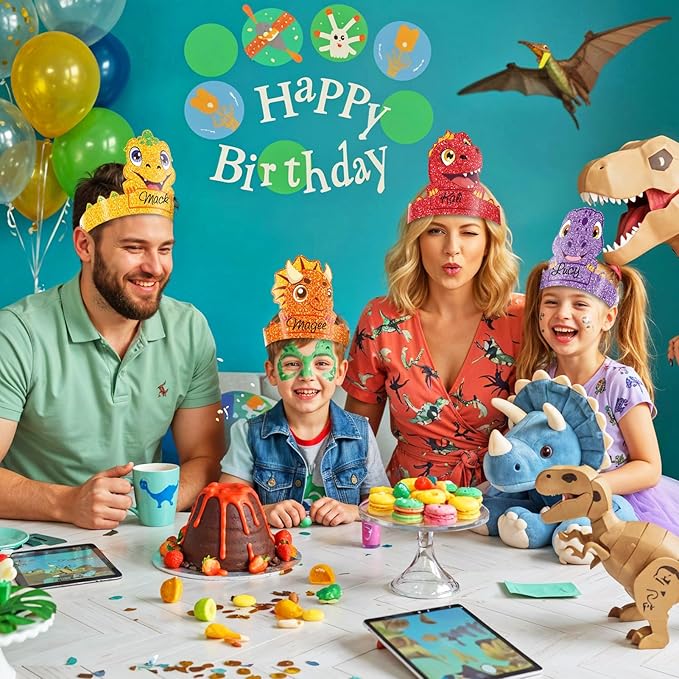 Dinosaur Birthday Crowns & Party Hats
