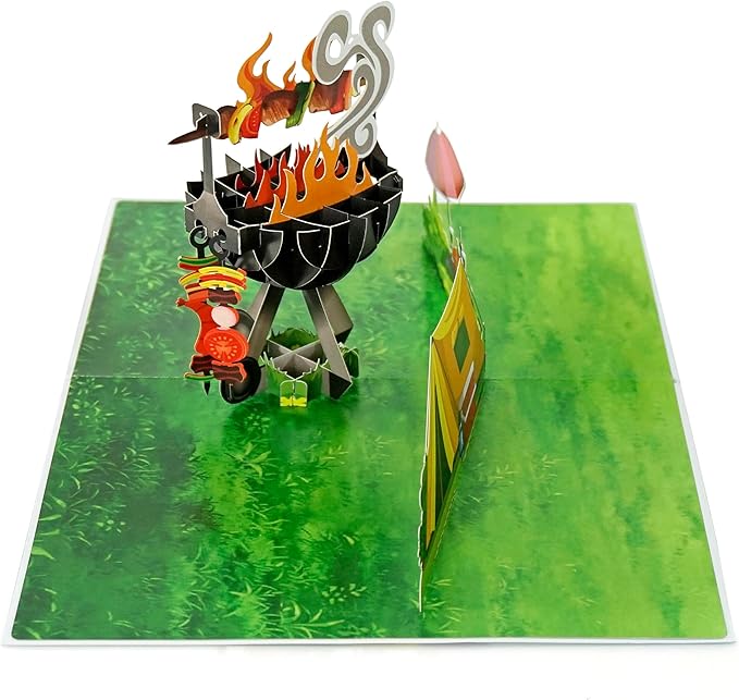 CUTPOPUP Birthday Card for Men, Fathers Day Card Pop Up, Father's Day, Birthday 3D Greeting Card for Husband, Son, Dad, Grandpa (BBQ Grill)