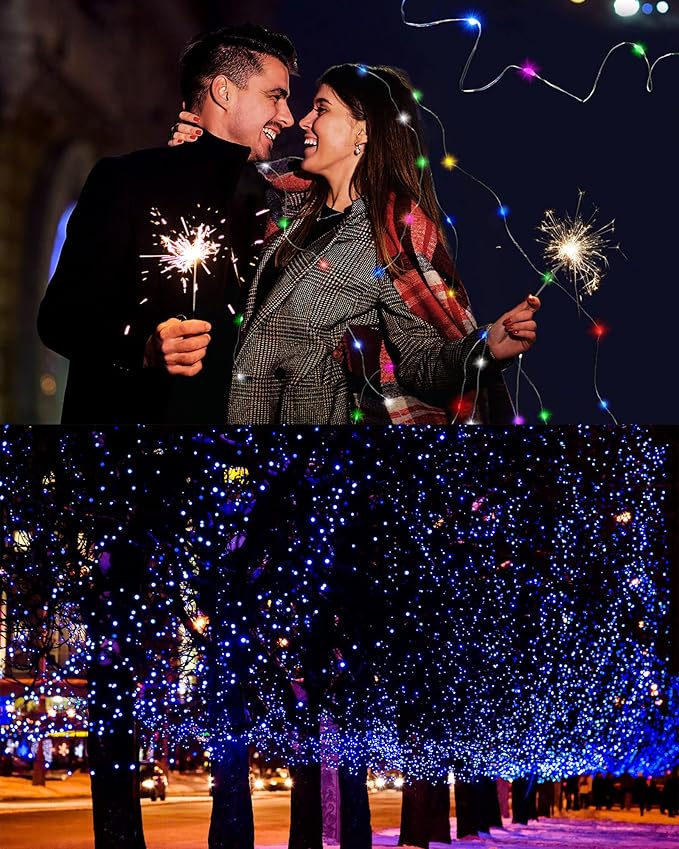 Riakrum 50 Pieces LED Fairy Lights Battery Operated Bulk, Wedding Waterproof Tiny Small Twinkle LED String Lights for Jar Starry for DIY Birthday Party Favors for Vase Centerpieces(Mixed Color,10 ft)