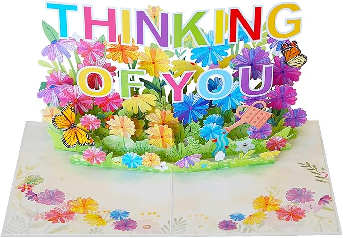 3D Thinking Of You Card, Pop Up Sympathy Cards with Envelopes, Sorry for Your Loss Card, Religious Pop Up Sympathy for Loss of Loved one, Pop Up Anniversary Cards (6x8 in Thinking of You)
