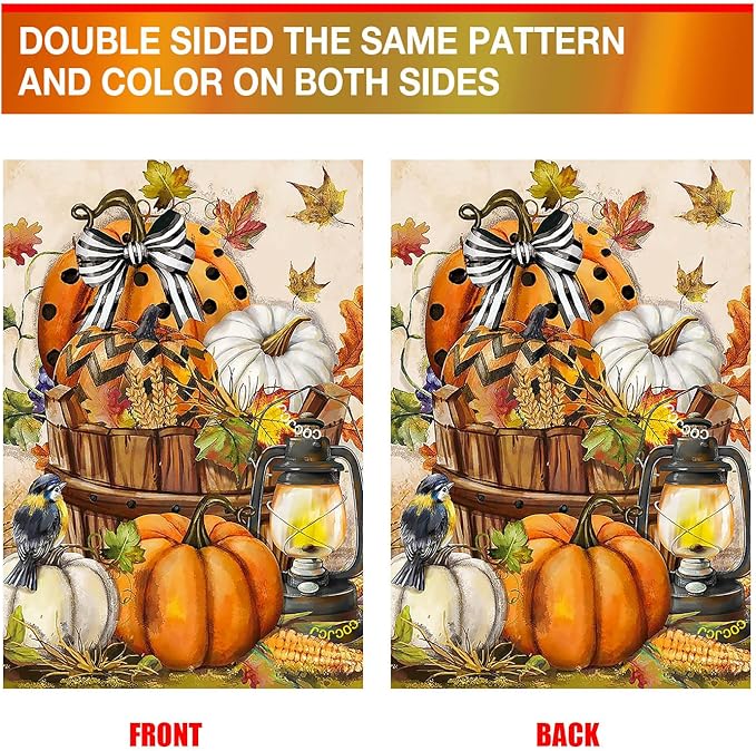 Large Garden Flag 28x40 Double Sided Vertical, Welcome fall Garden Yard House Flags Outsider House Large garden flag Pumpkin Décor