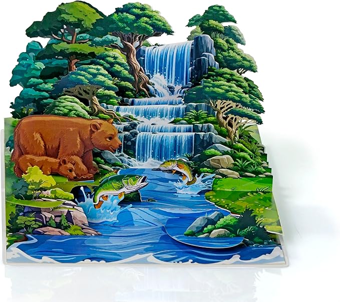 CUTPOPUP Birthday Card Pop Up, 3D Birthday Greeting, Father's Day Card for Grandpa, Dad, Godfather, Husband, Son (Papa Bear)