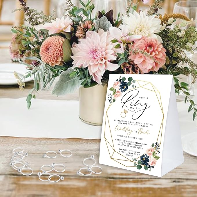 BEUFSE Bridal Shower Ring Game, Put a Ring On It, Band, Party Games and Activities, Wedding, RG11