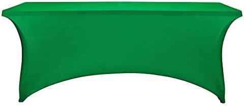 FORLIFE 4Pack Spandex Table Covers，Fitted Tablecloth for Rectangular Tables, Stretch Patio Table Covers, Universal Spandex Table Cover for Wedding, Banquet, Party (6ft, Emerald)