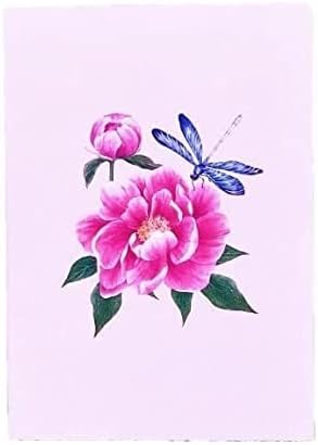 ETA 3D Flower Birthday Pop up Card, 3d Peony and Dragonfly Card for Girlfriend, Wife, Mum, Grandma, Teacher's Day, Mother Day, Anniversary, Thinking of You, Thank you, F08