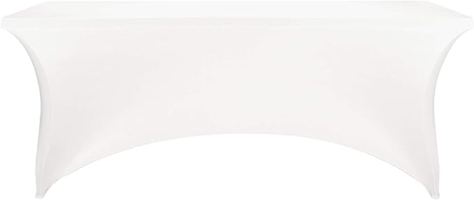 FORLIFE 2Pack Spandex Table Covers，Fitted Tablecloth for Rectangular Tables, Stretch Patio Table Covers, Universal Spandex Table Cover for Wedding, Banquet, Party (6ft, White)