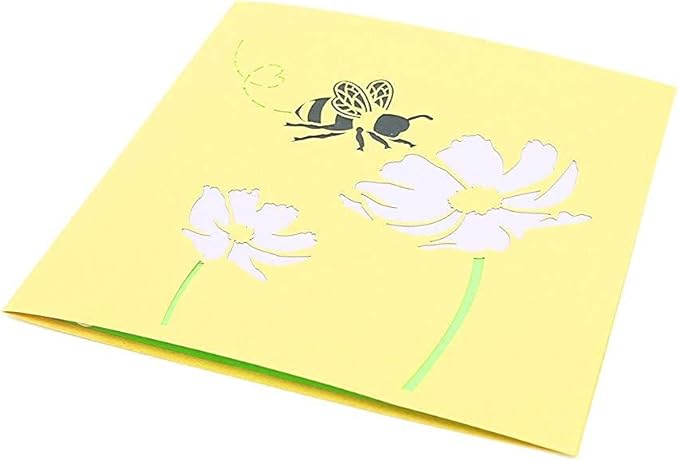 PopLife® Honey Bee 3D Pop Up Mother’s Day Card - Gardener’s Birthday, Happy Anniversary, Valentine's Day, Congratulations, Get Well Soon - for Wife, Mom, Grandma, Friend, Daughter, Sister