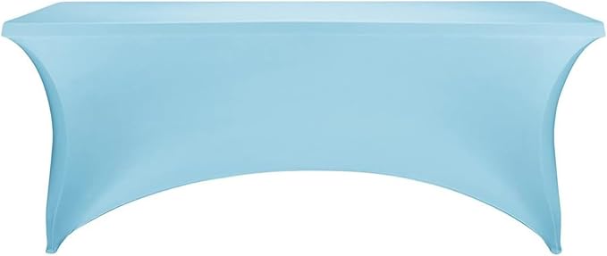 FORLIFE 6Pack Spandex Table Covers 6ft，Fitted Tablecloth for 6ft Rectangular Tables, Stretch Patio Table Covers, Universal Spandex Table Cover for Wedding, Banquet, Party - Bluemist