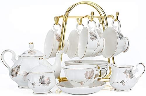 CHENP.HMC Home Storage Mug Hooks Stainless Steel Wire Rack Display Stand Service for Tea Cups,Bracket,Gold Metal Stand for Coffee Cups and Saucers.…
