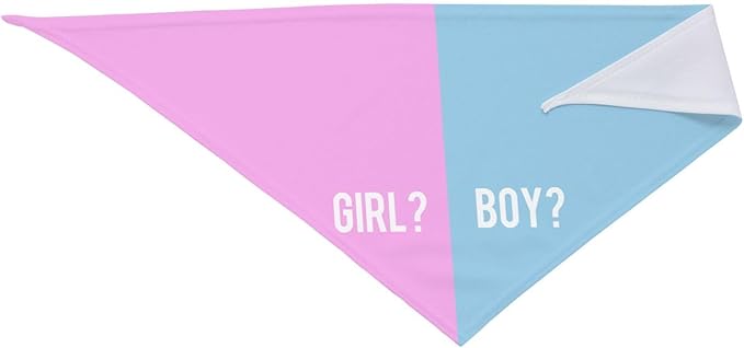 He Or She What Will It Be? Gender Reveal/Baby Announcement Dog Bandana,Pet Neckerchief for Pets Daily Wear Photo Prop Party Supplies (Pink/Blue-1)