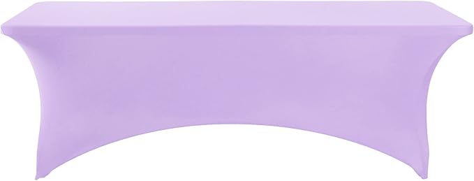 FORLIFE Spandex Table Covers，Fitted Tablecloth for Rectangular Tables, Stretch Patio Table Covers, Universal Spandex Table Cover for Wedding, Banquet, Party (8ft, Lavender)