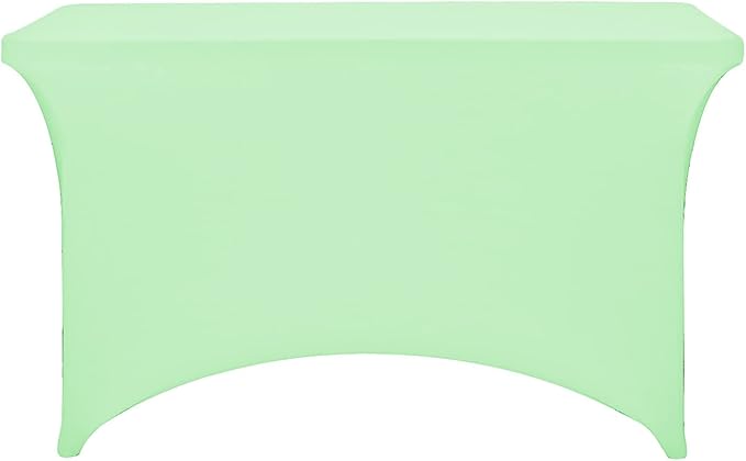FORLIFE Spandex Table Cover - Fitted 4ft Rectangular Tablecloth, Stretch Patio Cover, Universal for Wedding, Banquet, Party (Mint)