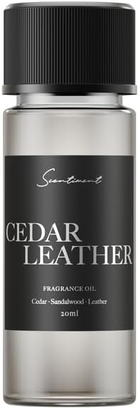 Scentiment Diffuser Oil - Cedar Leather Fall Collection | Aromatherapy Home Fragrance | Luxurious Scent with Lemon, Jasmine Sandalwood, Amber, Lavender, Vanilla, & Musk (20ml)