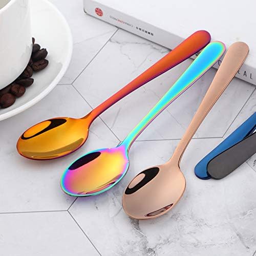 Buyer Star Nice 8-color Teaspoons 5.5-Inch Stainless Steel Mini Coffee Spoons Sugar Demitasse Espresso Spoons
