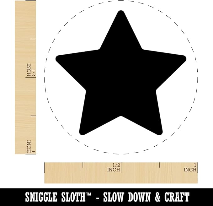 Star Shape Excellent Self-Inking Rubber Stamp for Stamping Ink Stamper Crafting Planners - 1 Inch Medium - Fuchsia Ink