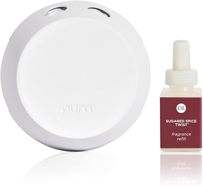 Capri Blue Pura Diffuser Refills – Luxury Home Fragrance – Long Lasting Oil Diffuser Scents with Notes of Brown Sugar, Cinnamon & Raspberry Cream (Sugared Spice Twist, Pack of 2 Pura Refills)