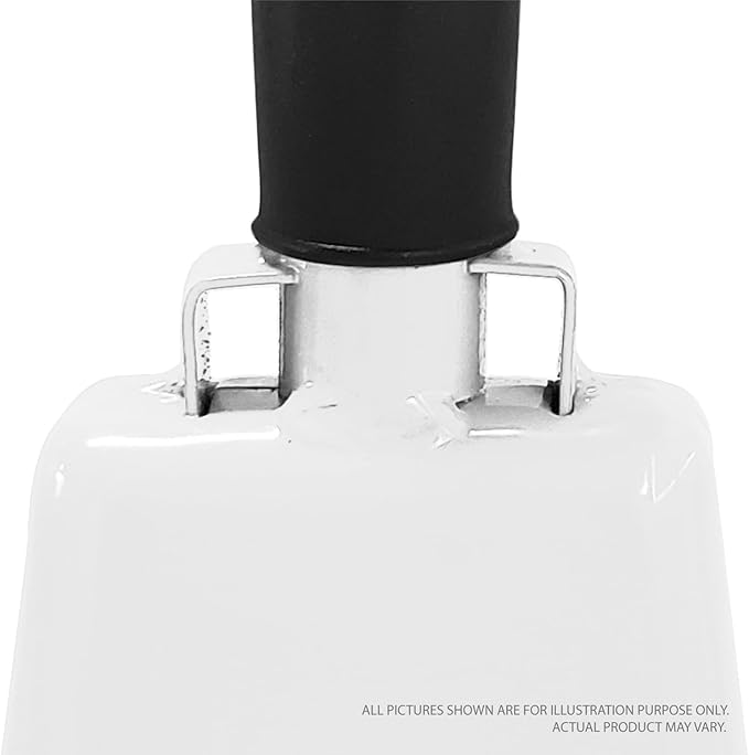 Deke Home - 2 Pack 7 Inch Steel Cowbells with Handle, Loud Noise Makers for Football, Sports, Parties, Competitions, School Spirit & Safety, Large Hand Bell for Cheering & Percussion Instrument