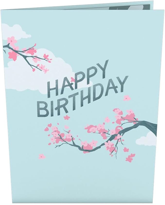 Lovepop Happy Birthday Pop-Up Card for Her and Him- 3D Floral Birthday Greeting Cards for Boys, Girls, Men, Women - Flower Tree - 5" x 7" Cherry Blossom Card - Blank Note Card & Envelope Included