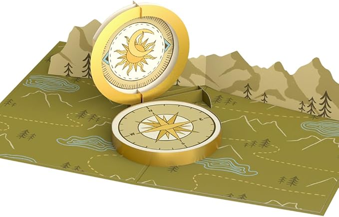 Lovepop Everyday Pop-Up Card for Her and Him - 3D Greeting Cards for Boys, Girls, Men, Women - Guiding Compass - 5" x 7" Card - Blank Notecard and Envelope Included