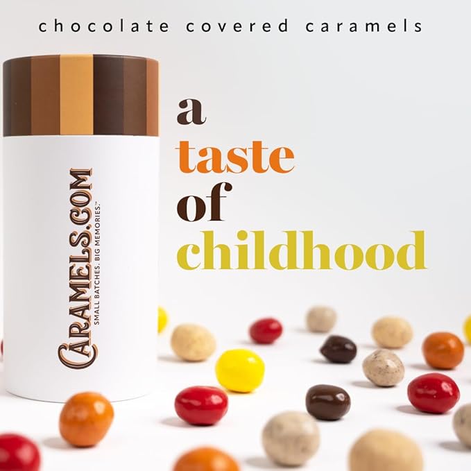 Caramels.com | Candy Gift Box | Individually Wrapped Soft Chew Caramels | Sea Salt Vanilla, Butter Pecan, Chocolate Brownie Slow Cooked Candies | Great Gift Idea for Holidays and Birthdays | Made in USA | Pack of 3