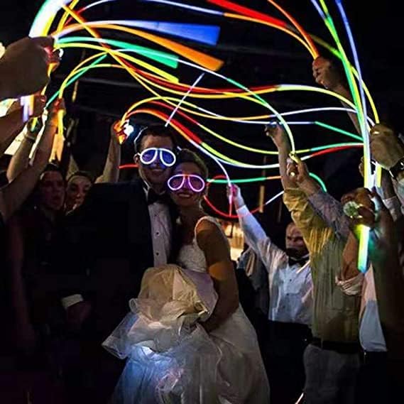 Glow Fever Glow Sticks Bulk 100ct 22'' Glow Necklaces with Connectors, Neon Light Sticks for Party Festivals Raves Concert Birthday Wedding, Tri-color