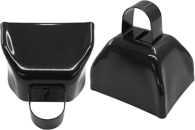 15 Pack 3 Inch Black Metal Cowbells -Cowbells Noise Makers Hand Percussion Cow Bells Loud Cowbells with Handle for Sports Games,Weddings and Parties