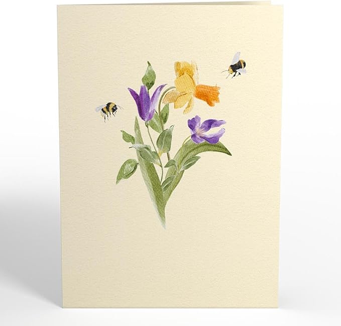 Lovepop Happy Birthday Pop-Up Card for Her and Him- 3D Floral Birthday Greeting Cards for Boys, Girls, Men, Women - Flower Bloom - 5" x 7" Daffodils & Tulips Card - Blank Notecard & Envelope Included