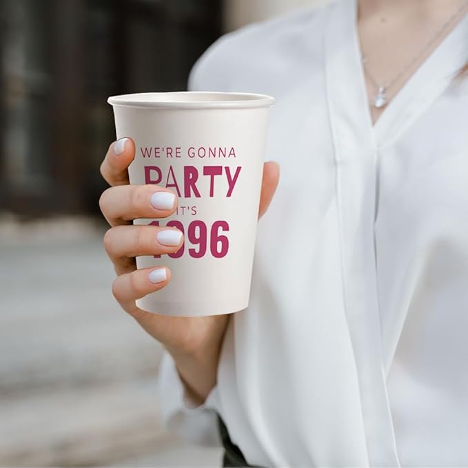 SharkBliss 1996 30th Birthday Party Cups 9oz Pink 20 Pack Party Supplies – Party Like It's 1996