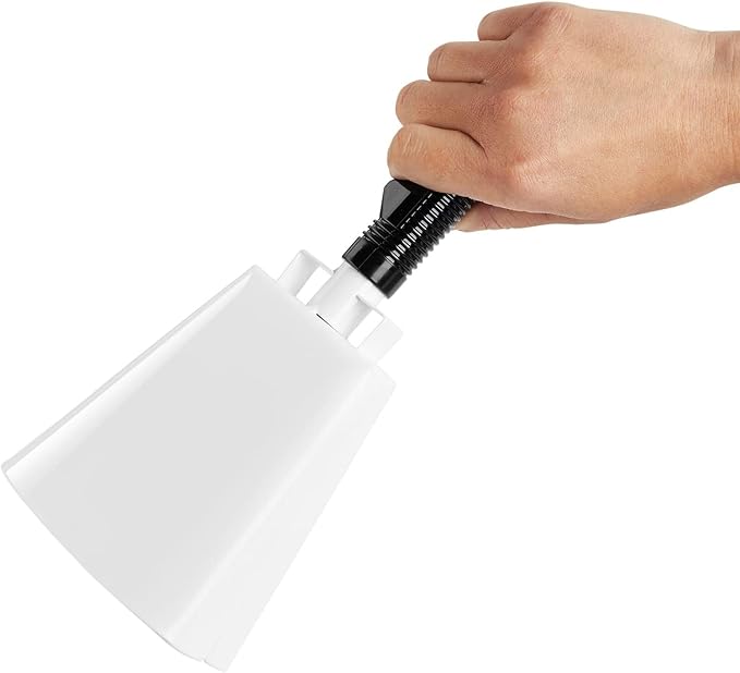 2 Pack 9-inch Cowbells for Sporting Events, Percussion Noise Makers with Handle for Football Games, Stadiums (White)