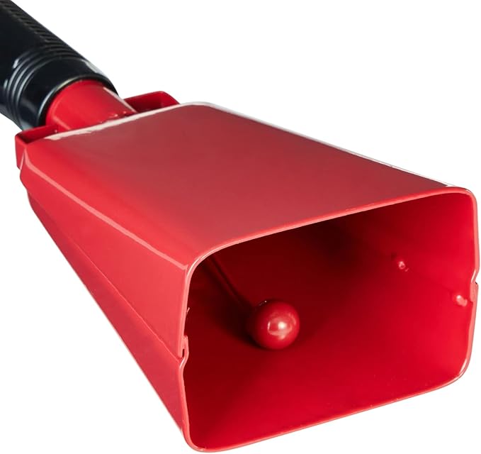 BLUE PANDA Cow Bell Noise Maker - 9-Inch Red, 2 Pack - Cow Bells for Sporting Events & Cheer - Sport Cowbell with Handle