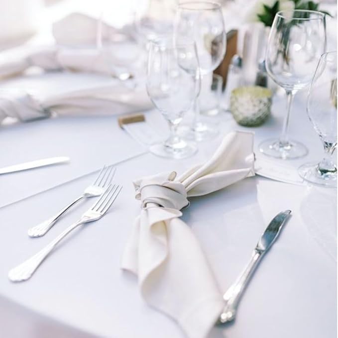 6 Pack White Table Cloth Rectangle Table 60 x 102 Inch Tablecloths for 6 Foot Rectangle Tables. Stain and Winkle Resistant Polyester Washable White TableCloths for Parties Wedding Dining