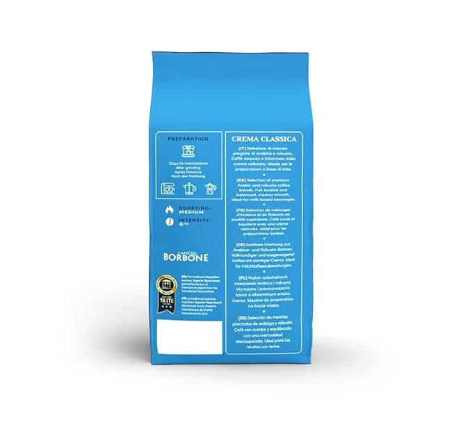 Caffè Borbone Whole Bean Coffee, Medium Roast Arabica and Robusta Blend, Crema Classica, Full-Bodied and Balanced Italian Coffee, 2.2 lb Bag
