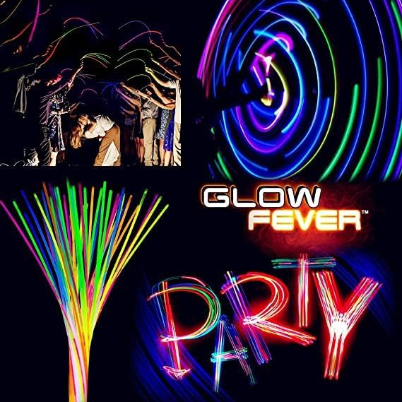 Glow Fever Glow Sticks Bulk 100ct 22'' Glow Necklaces with Connectors, Neon Light Sticks for Party Festivals Raves Concert Birthday Wedding, Peach