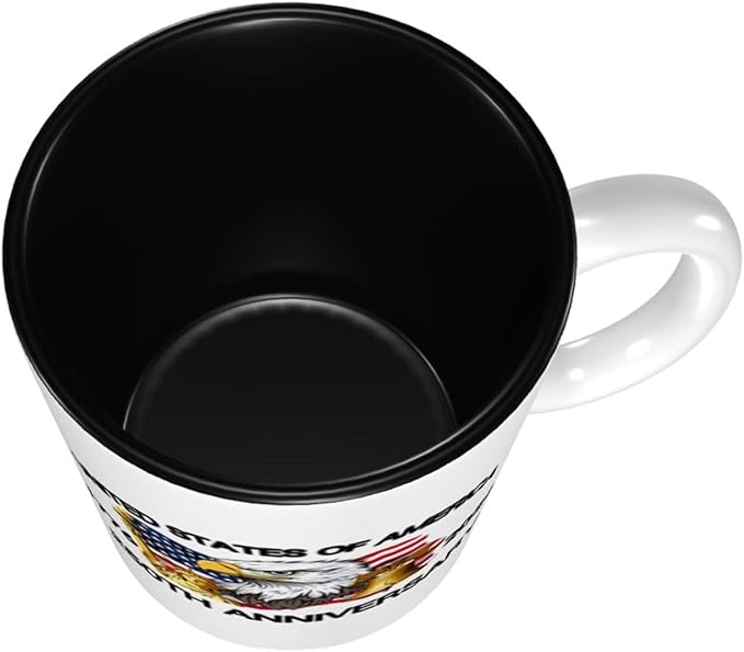 The USA White 2 250th 11oz Ceramic Mug Cute Coffee Mugs Tea Cup with Handle for Office and Home Gift for Men Women