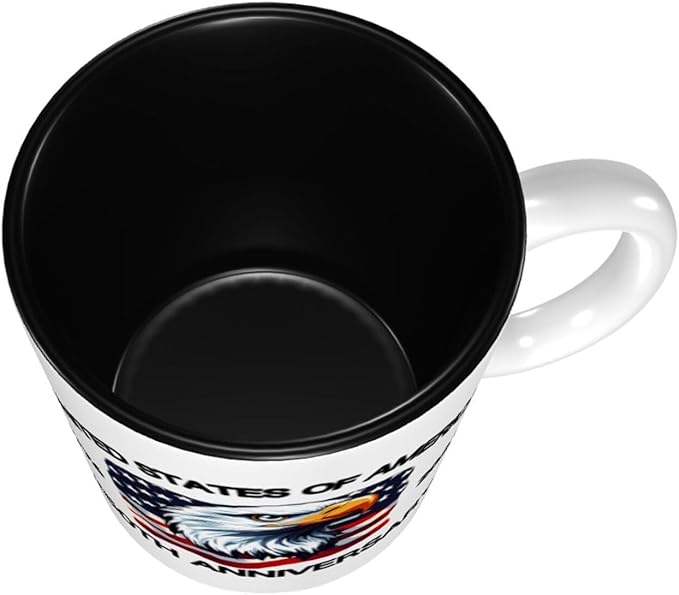 The USA White 3 250th 11oz Ceramic Mug Cute Coffee Mugs Tea Cup with Handle for Office and Home Gift for Men Women