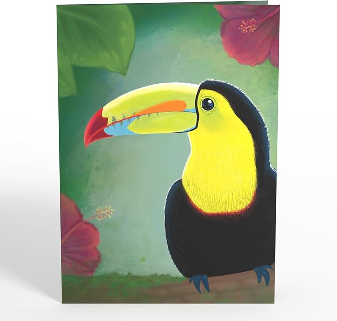 Lovepop Everyday Pop-Up Card for Her and Him - 3D Greeting Cards for Boys, Girls, Men, Women - Rainforest Toucan - 5" x 7" Bird Card - Blank Notecard and Envelope Included